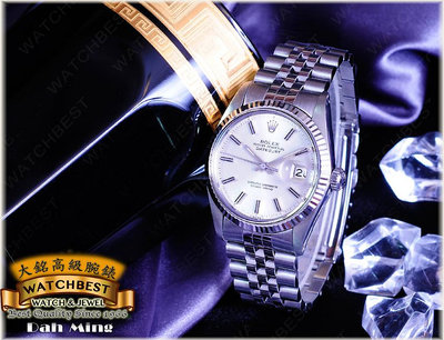 大銘腕錶 二手極新品 勞力士 ROLEX 蠔式 16014 銀面條丁 36MM RX063202