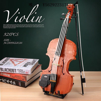 小提琴小提琴積木女孩系列小顆粒拼裝玩具大型生日禮物女生拼圖樂器擺件手拉琴