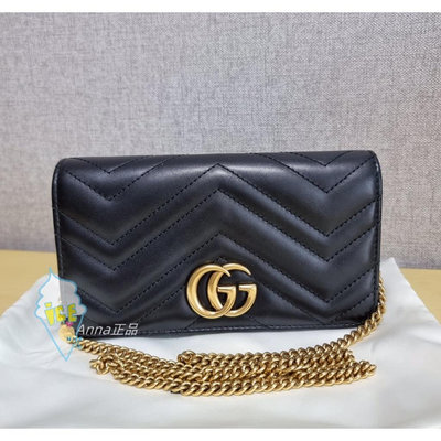 Anna二手Gucci GG Marmont mini quilted 古銅鍊 斜背包 WOC 488426 鏈條