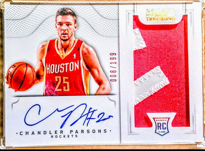 12-13 National Treasures Chandler Parsons Patch 簽名新人卡 8/199