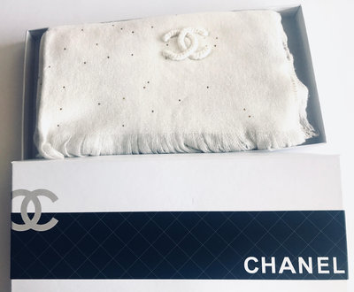 Chanel 全新附盒 百分百 200x60公分cashmere 圍巾 披肩