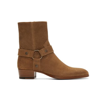 [全新真品代購] SAINT LAURENT 棕色麂皮 靴子 / 短靴 (YSL) WYATT