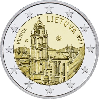 【幣】EURO 立陶宛2017年發行 文化藝術之都維爾紐斯 2歐元紀念幣