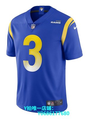 現貨NFL 洛杉磯公羊隊 Rams 3# Odell Beckham Jr 刺繡橄欖球球衣 obj 可開發票