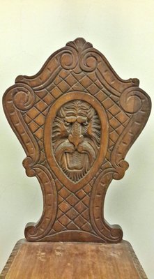 【波賽頓-歐洲古董拍賣】歐洲/西洋古董 法國古董 19世紀 老件木雕 龍形雕工木椅 (高度98cm)