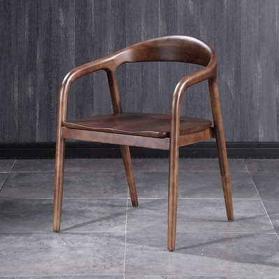 廠家現貨直發中式椅子創意北歐實木真皮靠背簡約餐椅家用書房圈椅肯尼迪總統椅