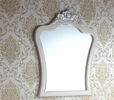 FUO衛浴: 90.5X109.5公分   古典款式 象牙白描銀 化妝鏡  (配9007古典浴櫃)