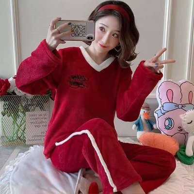 現貨熱銷-睡衣女冬季韓版法蘭絨卡通甜美可愛公主珊瑚絨家居服套裝學生外穿~特價