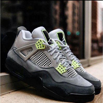 【正品】Air Jordan 4 Retro SE 95 Neon 灰綠 氣墊 籃球 運動 現貨 CT5342慢跑鞋