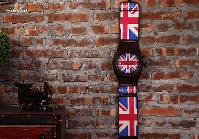 尼克卡樂斯~英式復古手錶造型掛鐘  復古靜音時鐘 餐廳咖啡廳時鐘 客廳臥室掛鐘 工業風掛鐘 北歐風掛鐘