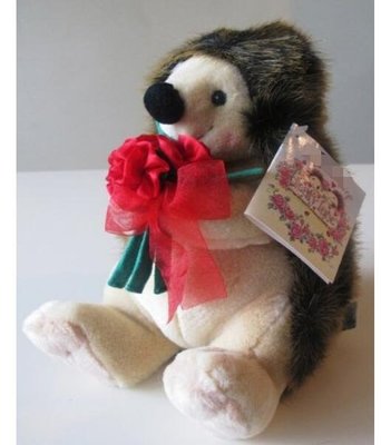 14463c 日本進口 限量品 好品質 可愛 拿著花朵 刺蝟刺猬 家族 寵物動物絨毛絨玩偶抱枕娃娃擺件裝飾品禮品