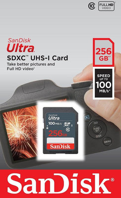 SanDisk Ultra SDXC 256GB 記憶卡 SD 256G UHS-I Class10 100MB/s 公司貨 SDSDUNR