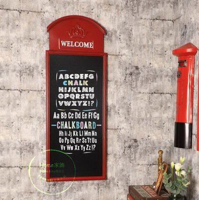 掛式黑板 英國電話亭 復古工業風 告示牌 廣告板 留言板 咖啡聽餐廳店面招牌 今日菜單☆HOME家飾