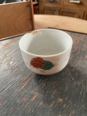 阿公的舊情人 早期 小茶杯 陶瓷 葡萄