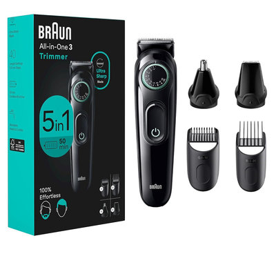 [4美國直購] Braun AIO3450 多功能造型器 電動刮鬍刀 含鼻毛器 Series 3 3450 1年保固 取代 BT3221