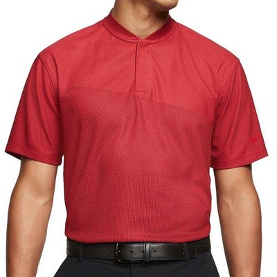 【貓掌村GOLF】Nike TW 男款高爾夫暗紅色立領  短袖polo衫 美規尺寸 tiger woods招牌紅