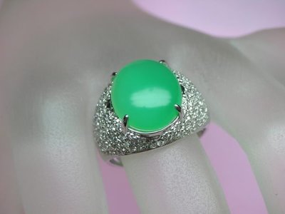 (雲凱珠寶部落格)8克拉天然綠玉髓戒指，澳洲玉，台灣藍寶