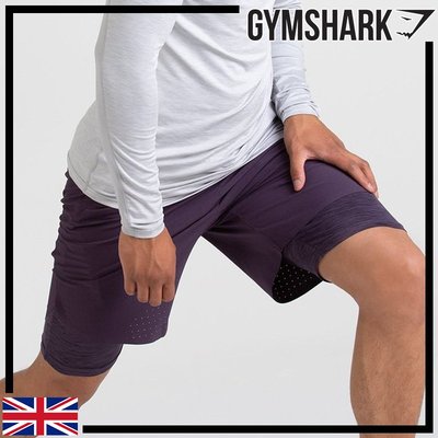 GYMSHARK PERFORATED TWO IN ONE SHORTS 穿孔兩件式短褲-紫