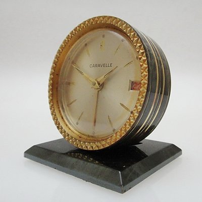【timekeeper】  70年代瑞士製Caravelle七石機械鬧鐘(日期顯示)(免運).