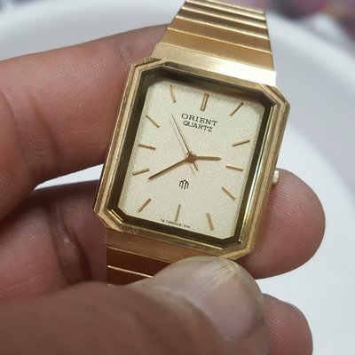 老錶店展示錶 釋出 ORIENT 方型薄錶 男錶 金錶 紳士錶 錯過不再 S2