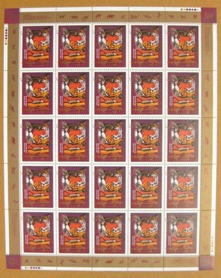 (8 _ 8)~加拿大郵票---1998年---虎年---大版張---共 25 枚---長方形---加拿大生肖郵票