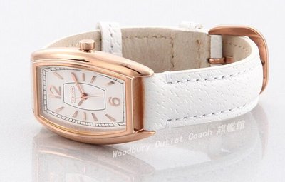 【熱賣精選】COACH 14500994 復古酒桶型女款手錶玫瑰金框