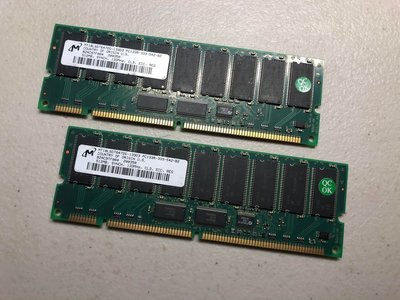 MT 美光 512MB X2 = 1GB SDRAM PC133 CL3 ECC REG 伺服器 用 S32盒