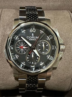 崑崙 Corum 不鏽鋼+carbon 追分計時錶 錶徑44mm 95成新