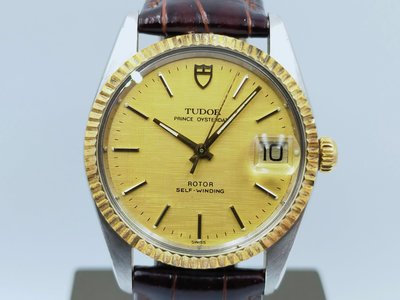 【發條盒子H1201】TUDOR 帝舵 75203 布紋金面自動 男妝時尚 經典皮帶錶款