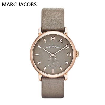 MARC BY MARC JACOBS Baker 灰色配玫瑰金色錶盤 灰色皮革錶帶 石英 女士手錶 近9成新