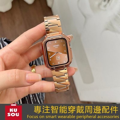 重工齒紋金屬不鏽鋼錶帶 Apple Watch 2 3 4 5 6 7 SE 通用錶帶 運動錶帶 蘋果手錶錶帶 44mm-現貨上新912