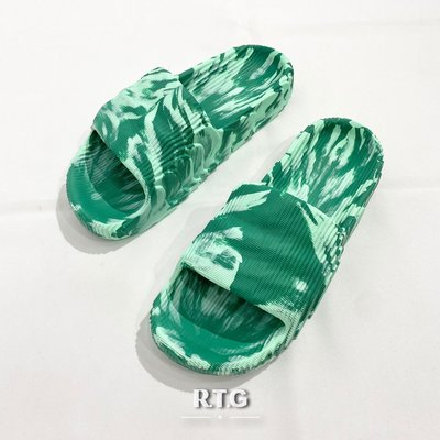 【RTG】ADIDAS OG ADILETTE 22 拖鞋 綠色 潑墨 3D 未來感 小YEEZY 男女鞋 IE7725