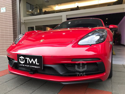TWL台灣碳纖 Porsche 保時捷 718 Cayman GTS 前保桿封網 預約到店安裝 現貨供應