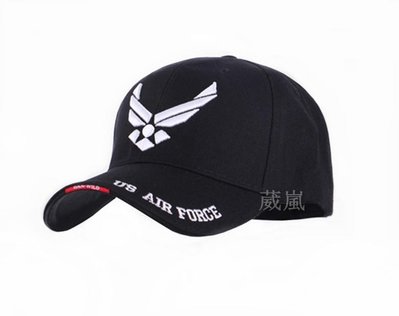 [01] 美國 空軍 棒球帽 黑(生存遊戲 cosplay 軍帽 頭盔 偽裝帽 闊葉帽 攝影 登山 牛仔帽 防曬 旅遊