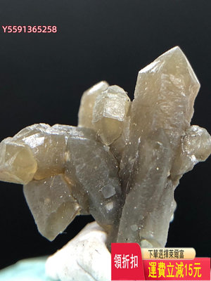 1317.  天然內蒙黃綠水晶小簇原石礦標地質科普學習標本，