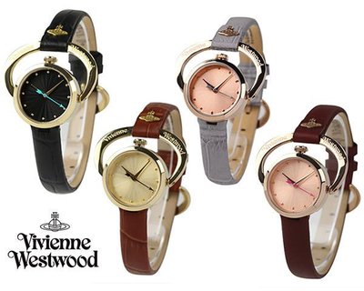 Vivienne Westwood 金屬土星環×皮革錶帶石英機芯手錶 腕錶 中性錶 ｜100%全新正品｜特價!