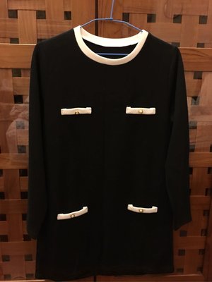 韓國 香奈兒風 長版上衣 針織毛衣