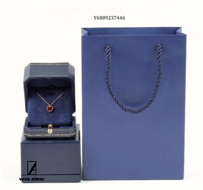 KT 高級項鍊盒鑽石項鍊 外盒+項鍊盒+禮袋(手提袋)紙袋三件裝 項鍊盒 深藍