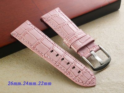 【時間探索】 Panerai 沛納海 代用 進口高級短款錶帶 ( 26mm.24mm.22mm / 粉紅色亮面 ) sho