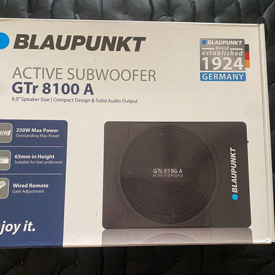 現貨德國藍點 BLAUPUNKT GTr-8100A 薄型主動式重低音喇叭 最大輸出功率：250W非中道focal 蜘蛛