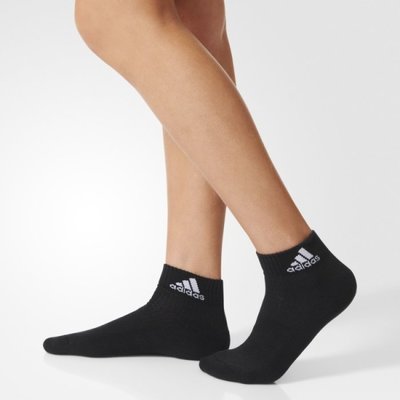 ADIDAS 男女 踝襪 短襪 運動襪 薄 AA2292 單雙組 黑色 現貨