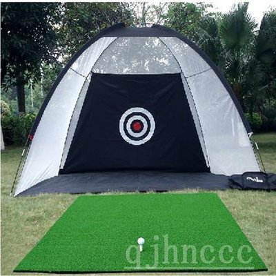 現貨熱銷-室內高爾夫球器材練習器家用練習網打擊墊套裝golf打擊籠訓練地毯 (null)