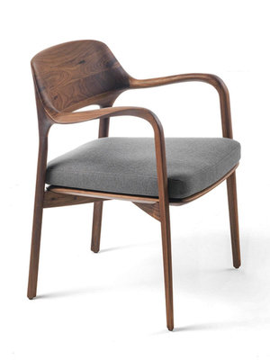 現貨免運意大利Ella Chairs  Porada設計師實木單人椅 意式休閑沙發椅餐椅