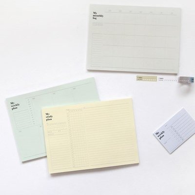 Ξ ATTIC Ξ 韓國GMZ~ Big Pad Note B5可撕方眼筆記/月計畫/週計畫/讀書計畫