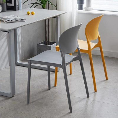 簡約代餐椅家用加厚塑料椅子大人餐桌凳子靠背休閑牛角椅子