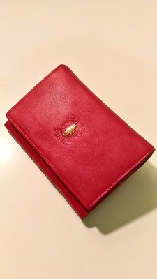 (歐洲二手精品)HARVARD POLO CLUB精品U.S.A經典時尚宮廷富貴高雅紅色牛皮皮夾 中夾 短夾~特價