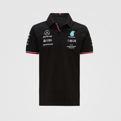 熱銷21款梅賽德斯f1賽車服T恤POLO衫賓士AMG車隊男短袖工作服