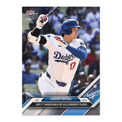 [現貨]Shohei Ohtani 大谷翔平 - 2024 MLB TOPPS NOW Card 212,披上道奇隊球衣第一支再見安打,雙面卡值得收藏