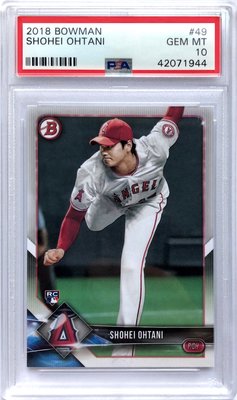 大谷翔平 2018 Bowman 正RC新人年鑑定卡 PSA 10～