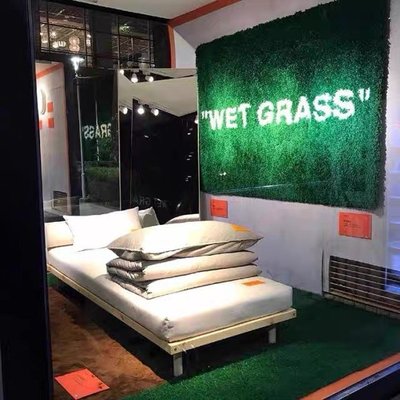特價【居家上新】宜家IKEA濕草地wetgrass offwhite ow聯名潮牌長絨客廳臥室綠地毯